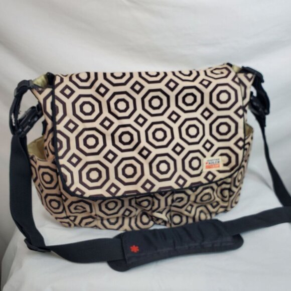 Jonathan Adler Cream Geometric Dash Skip Hop Baby Diaper Messenger bag - Picture 3 of 15